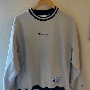 Champion Ribbed Embroidered Crew Neck Sweatshirt